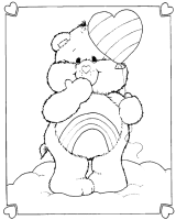 A coloring page of care bears